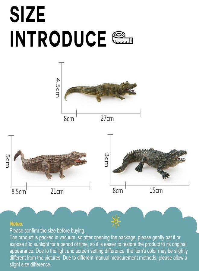 CHELEI2019 3PCS Safari Animal Figurines Set,Crocodile Animal Figures Toy Party Gift - Image 2